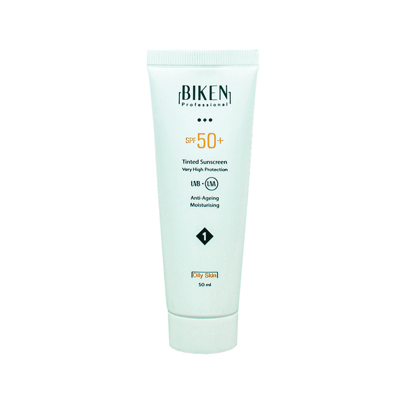 Biken-Tinted-Sunscreen-1-Oily-Skin-50ml ضد آفتاب رنگی بیکن 1 برای پوست چرب 50ml - Image 1