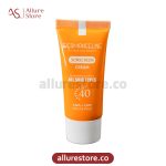 ضد آفتاب کرم پودری درم انجلین انواع پوست SPF 40 حجم 30ml آلور استور