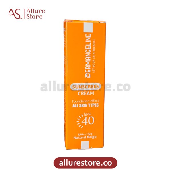 ضد آفتاب کرم پودری درم انجلین انواع پوست SPF 40 حجم 30ml آلور استور