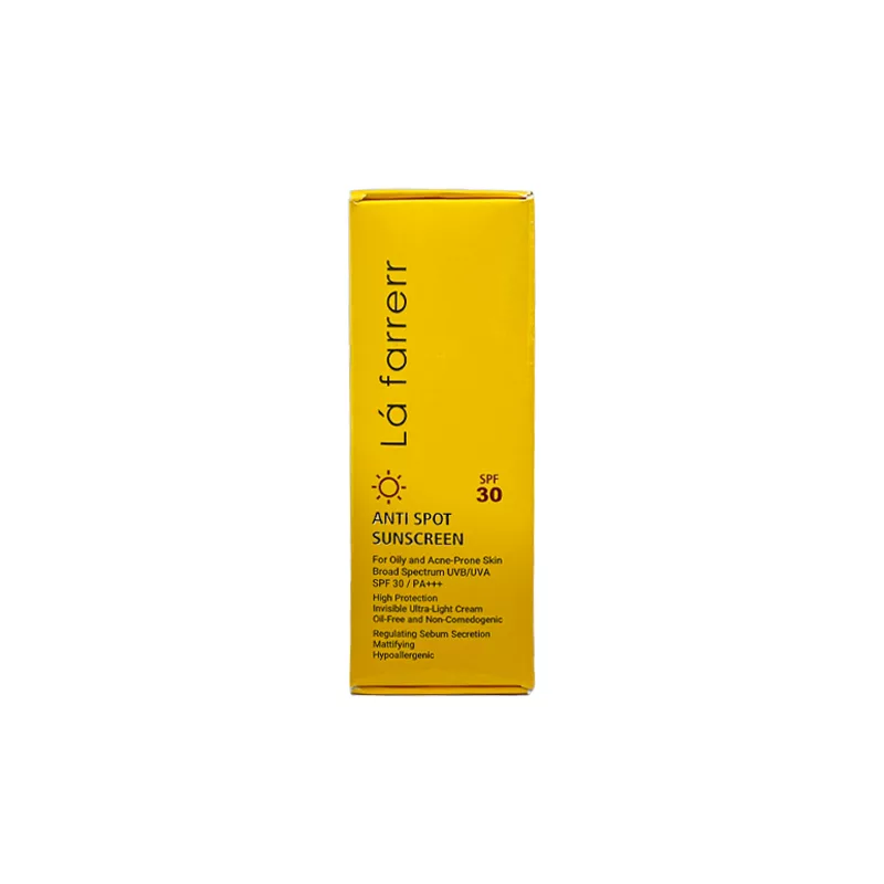 lafarer-anti-spot-sunscreen-oily-spf30 ضد آفتاب ضد لک لافارر پوست چرب بی رنگ SPF30 - Image 1