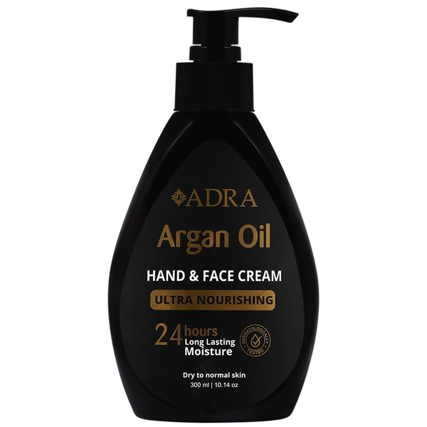 16174517637202581711 کرم مرطوب کننده دست و صورت پمپی آدرا (حاوی روغن آرگان) 300ml - Image 1