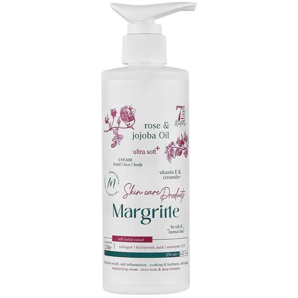 1620222988820248711 کرم مرطوب کننده گل رز و جوجوبا مارگریت (دست-صورت-بدن) 250ml - Image 1