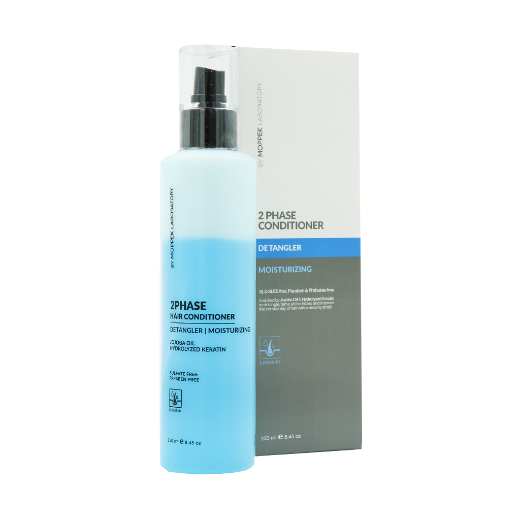 Moppek-Moisturizing-2-Phase-Conditioner-250 اسپری دو فاز گره باز کن و آبرسان مو (موپک) 250ml - Image 1