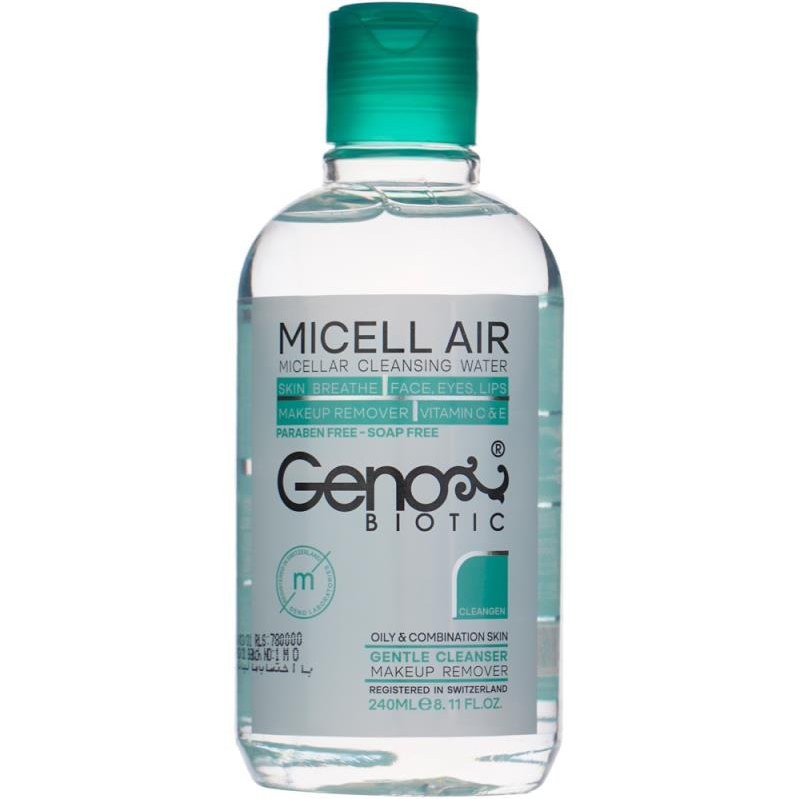 geno-biotic-oily-skin-micellar-water-240ml محلول پاک کننده آرایش پوست چرب ژنوبایوتیک 240ml - Image 1