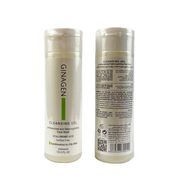 ژل شست و شوی صورت پوست چرب ژیناژن 200ml - Image 3