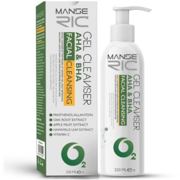 ژل پاک کننده و رطوبت رسان مانسریک (پوست مختلط تا چرب) 250ml - Image 2