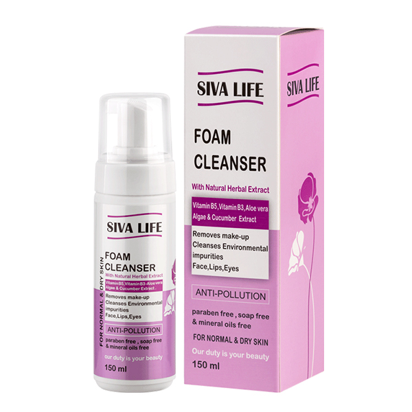 فوم-پوست-خشک فوم شستشو دهنده صورت سیوا لایف (مناسب پوست خشک و معمولی) 150ml - Image 1
