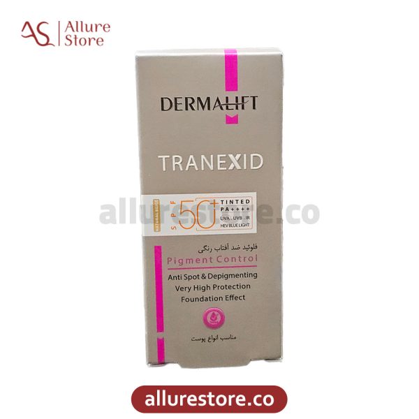فلوئید ضد آفتاب روشن کننده ترنکسید رنگی SPF50 درمالیفت آلور استور