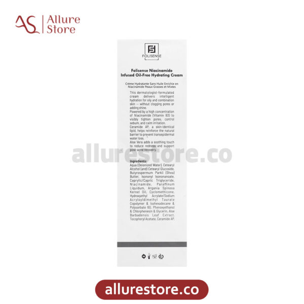 کرم آبرسان نیاسین آمید فولی سنس پوست چرب 40ml آلور استور