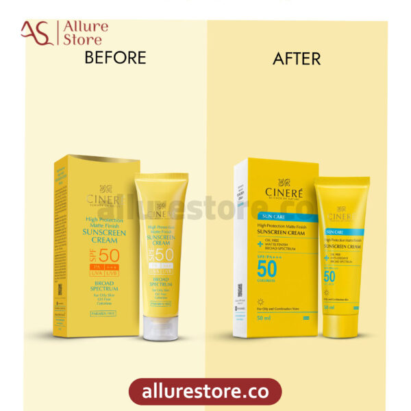 کرم ضد آفتاب سینره SPF 50 مناسب پوست های چرب و مختلط 50ml آلور استور