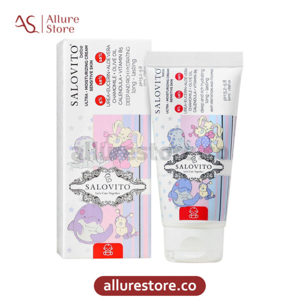 کرم مرطوب کننده کودک زیر یک سال سالوویتو 6% اوره (ضد اگزما قوی) 50ml آلور استور