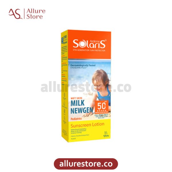 لوسیون ضد آفتاب کودک SPF50 آردن سولاریس مدل میلک نیوژن حجم 75 میلی لیتر