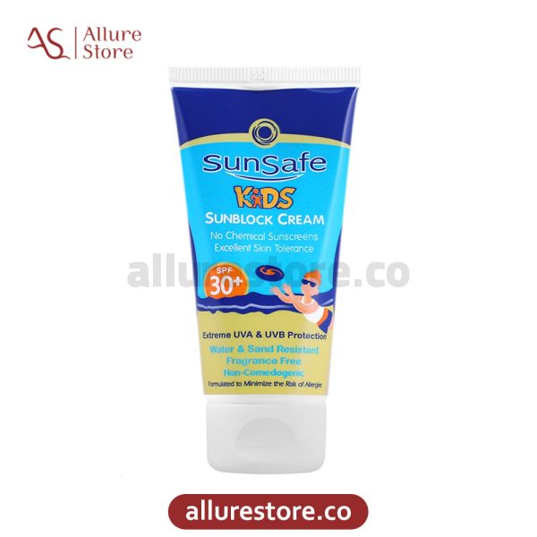 کرم ضد آفتاب بی رنگ سان سیف با SPF30 مناسب کودک حجم 50 میلی لیتر آلور استور