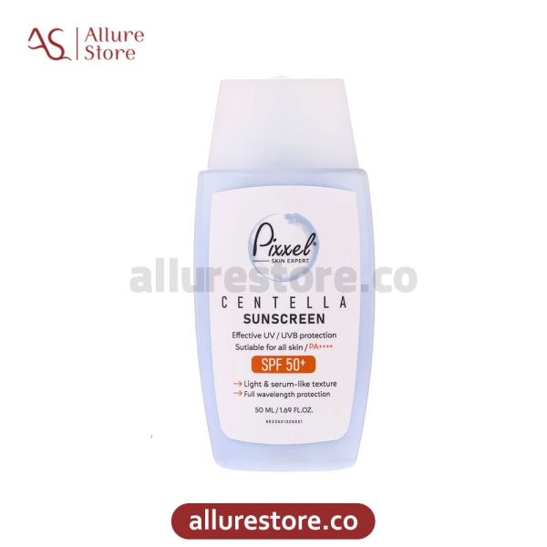 کرم ضد آفتاب بی رنگ پیکسل مدل Centella مناسب انواع پوست حجم 50ml آلور استور